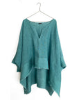 Linen Off-Grain Wide Tunic w/ silk border