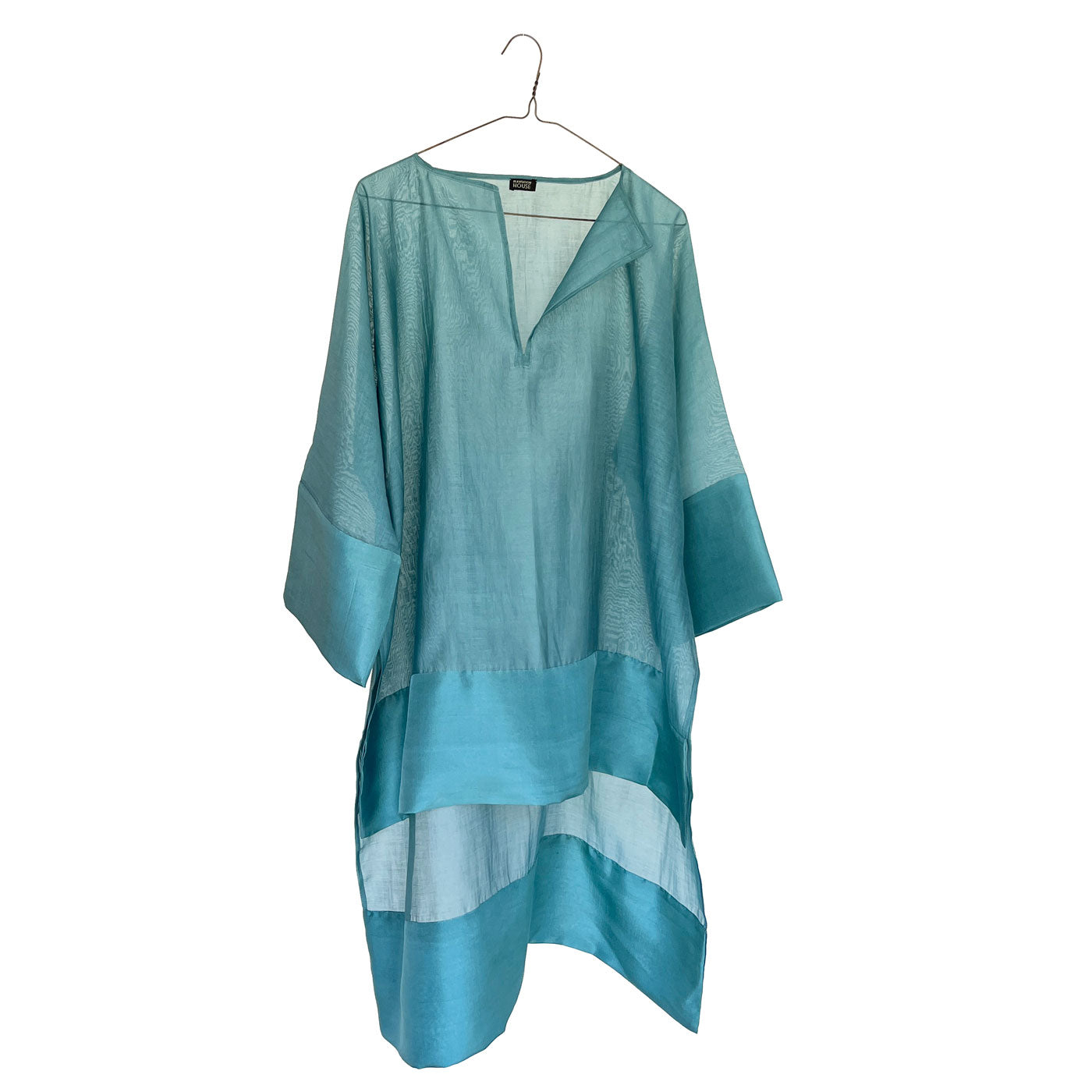 Sheer Up & Down Wide Tunic with Silk Border