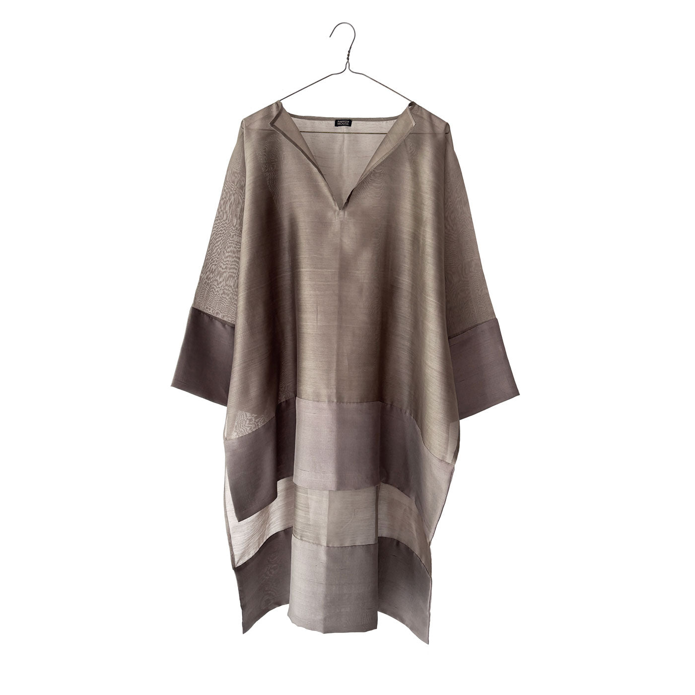 Sheer Up & Down Wide Tunic with Silk Border