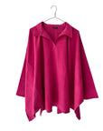 Cotton Wide Cut-Away Panel Pullover Tunic