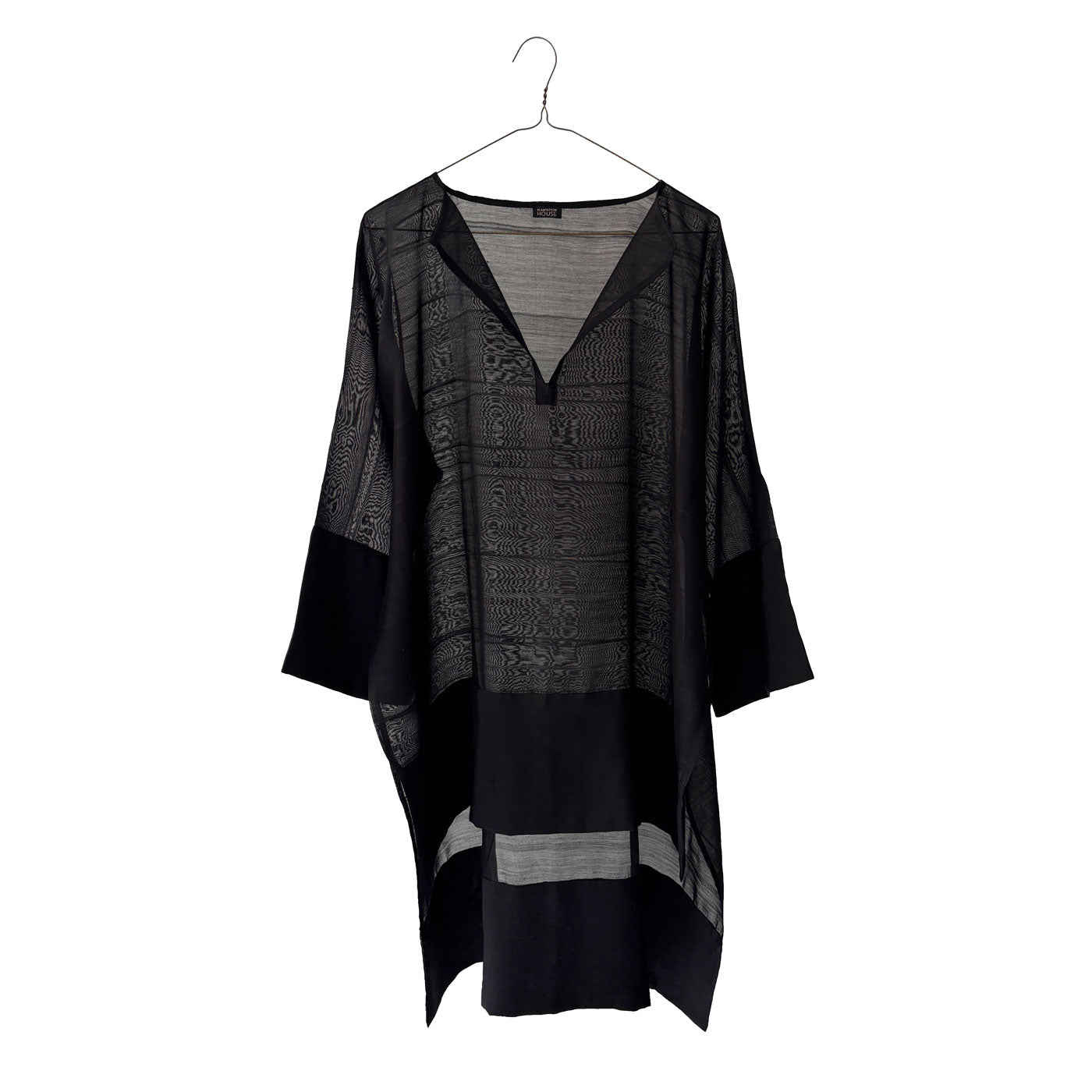 Sheer Up & Down Wide Tunic with Silk Border
