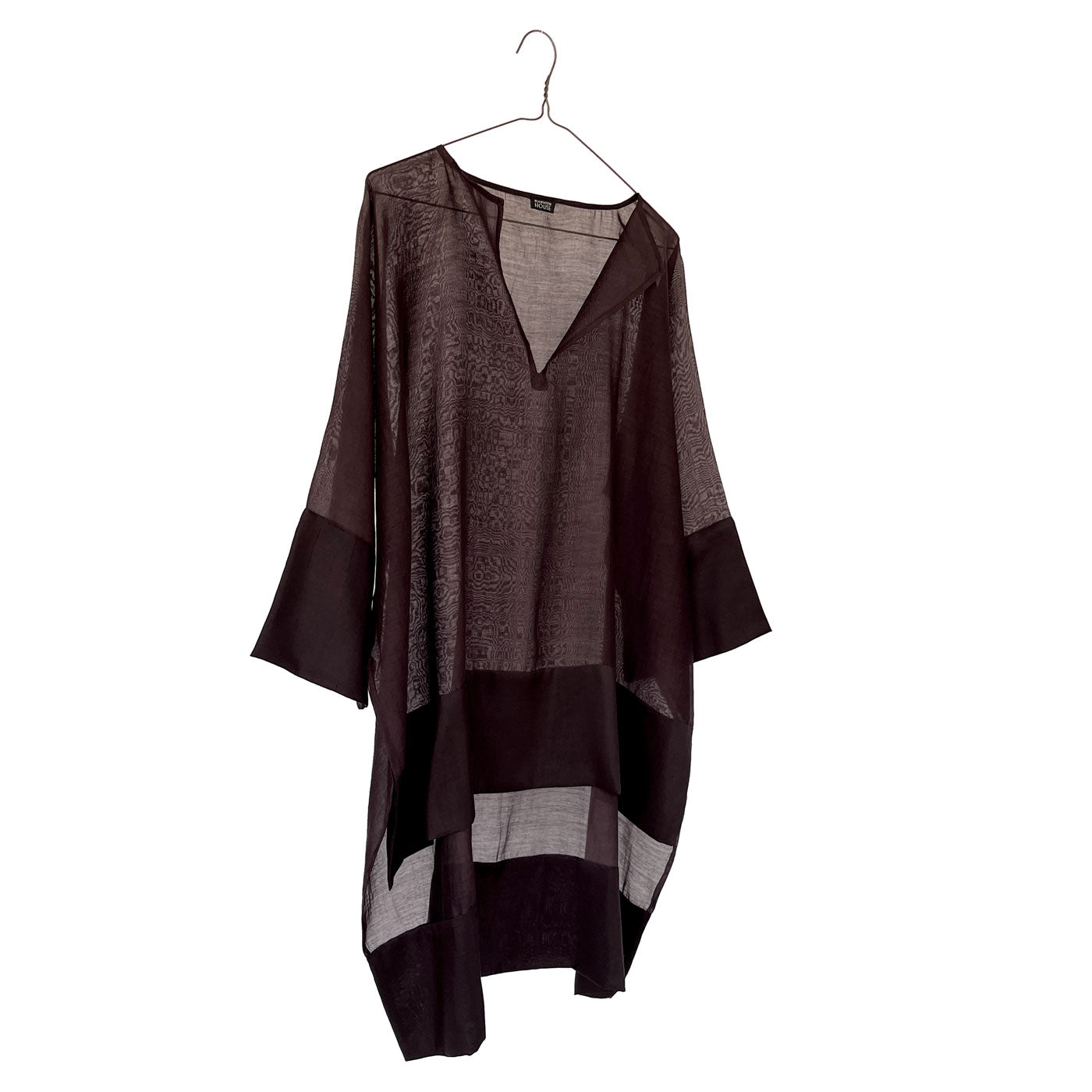Sheer Up & Down Wide Tunic with Silk Border