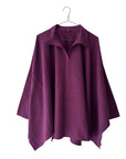Cotton Wide Cut-Away Panel Pullover Tunic