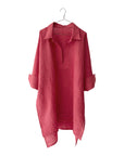 Linen Up & Down Long Pullover Shirt