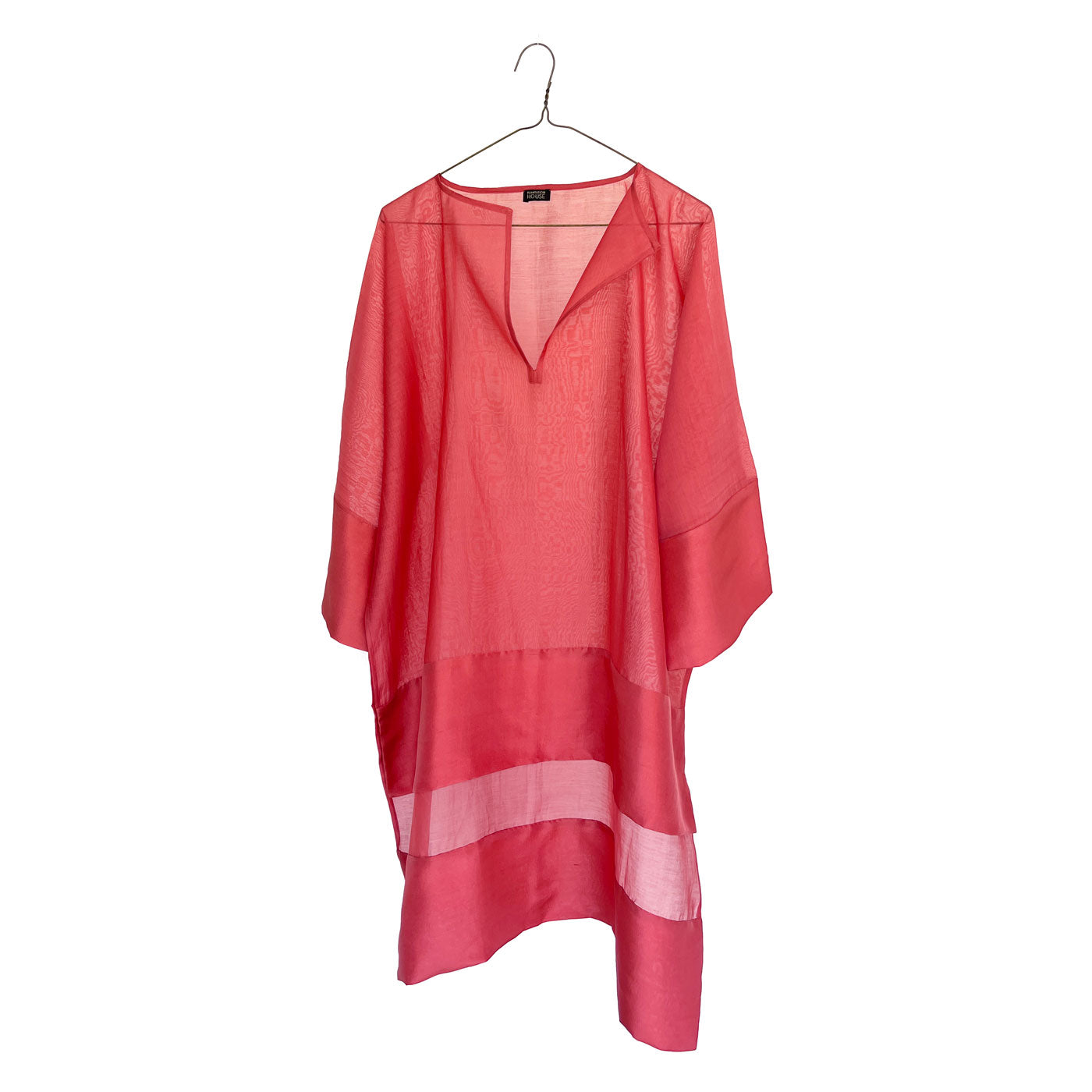 Sheer Up & Down Wide Tunic with Silk Border