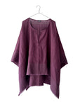Linen Off-Grain Wide Tunic w/ silk border