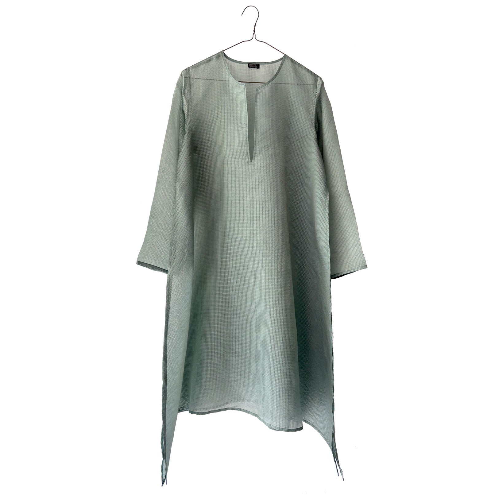 Zari-checked Sheer Long A-line Open Kurta