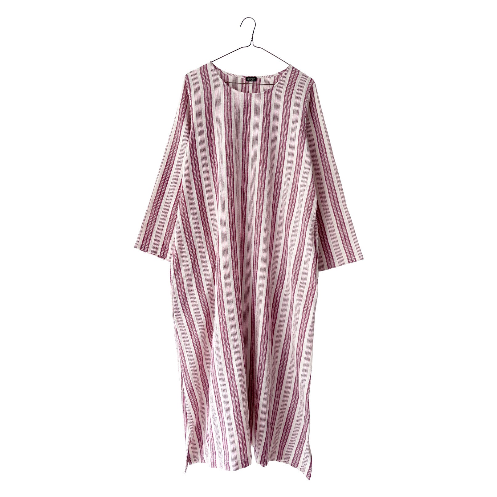 Striped A-line Hermit Dress