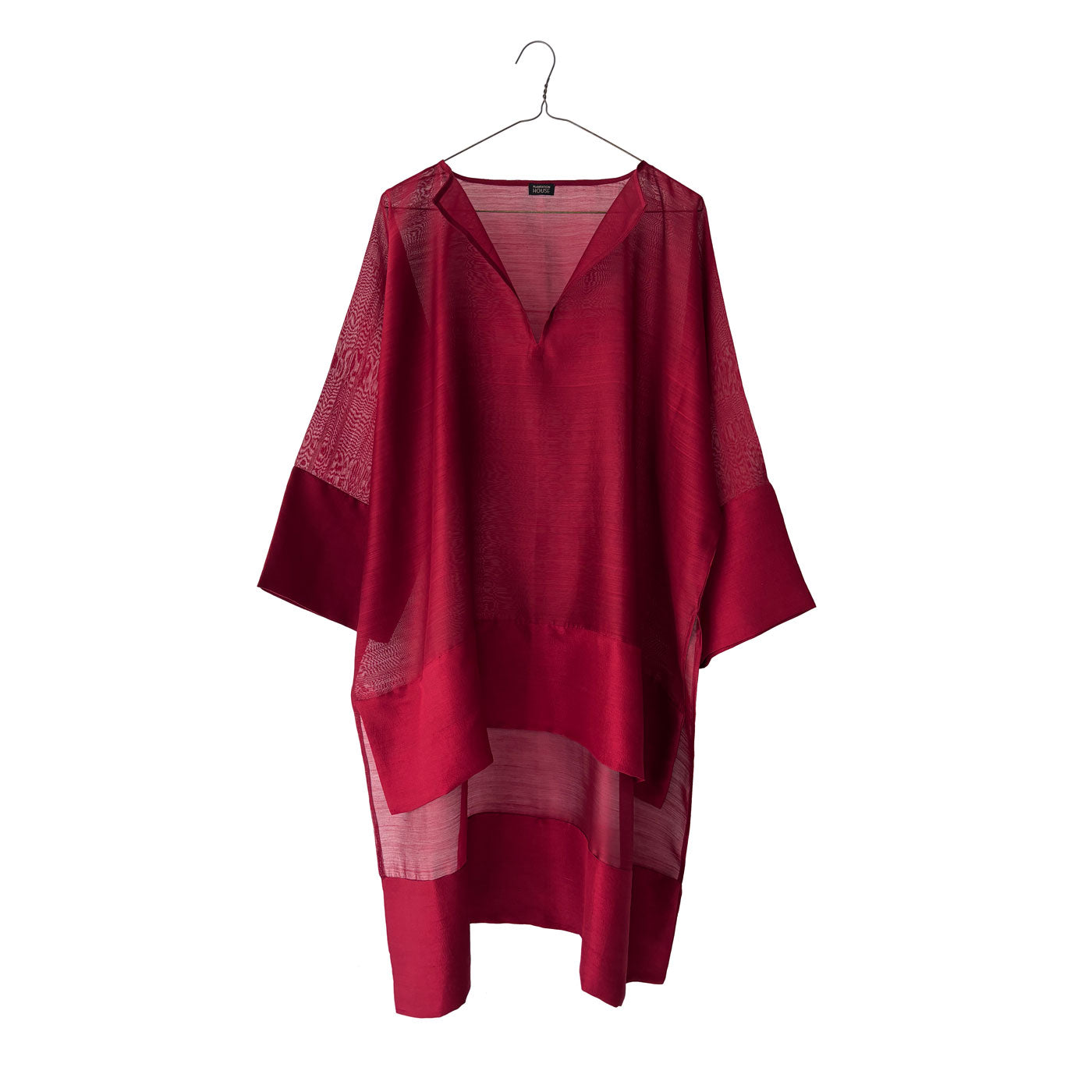 Sheer Up & Down Wide Tunic with Silk Border