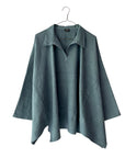 Cotton Wide Cut-Away Panel Pullover Tunic