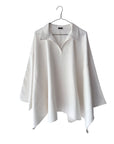 Cotton Wide Cut-Away Panel Pullover Tunic