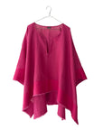 Linen Off-Grain Wide Tunic w/ silk border