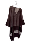 Sheer Up & Down Wide Tunic with Silk Border