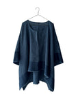 Linen Off-Grain Wide Tunic w/ silk border