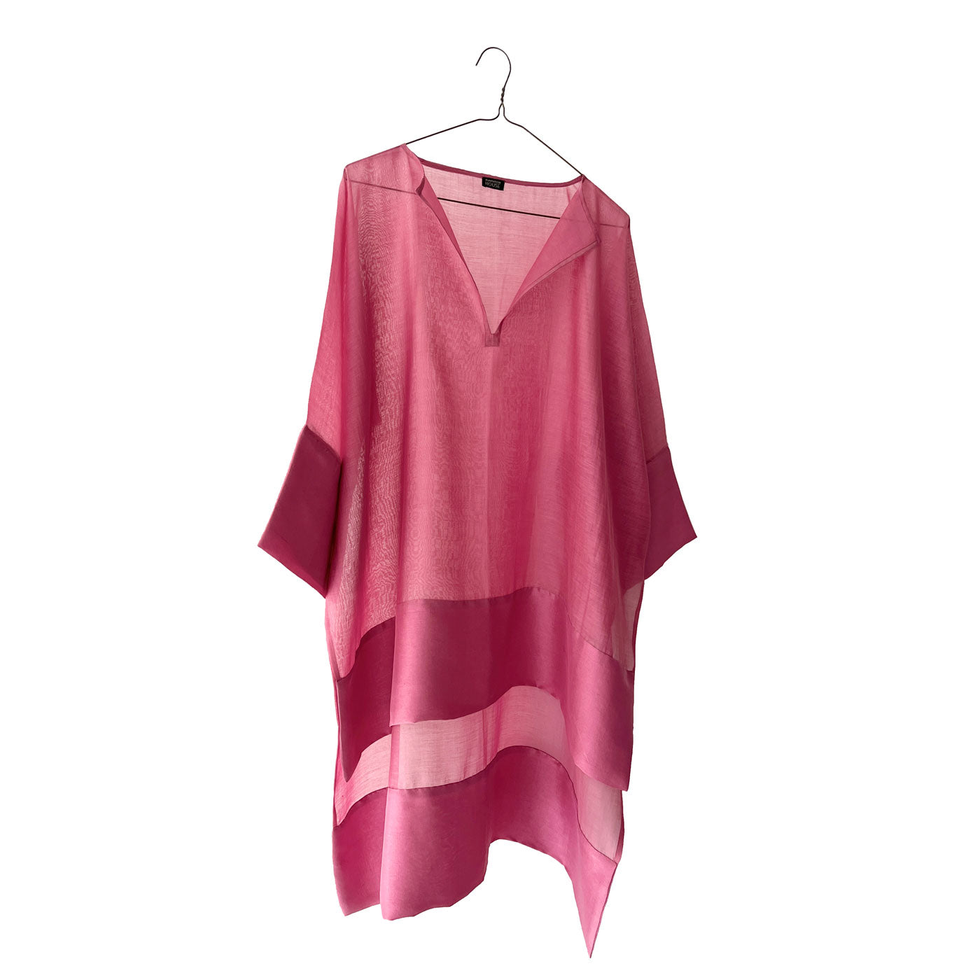 Sheer Up &amp; Down Wide Tunic with Silk Border