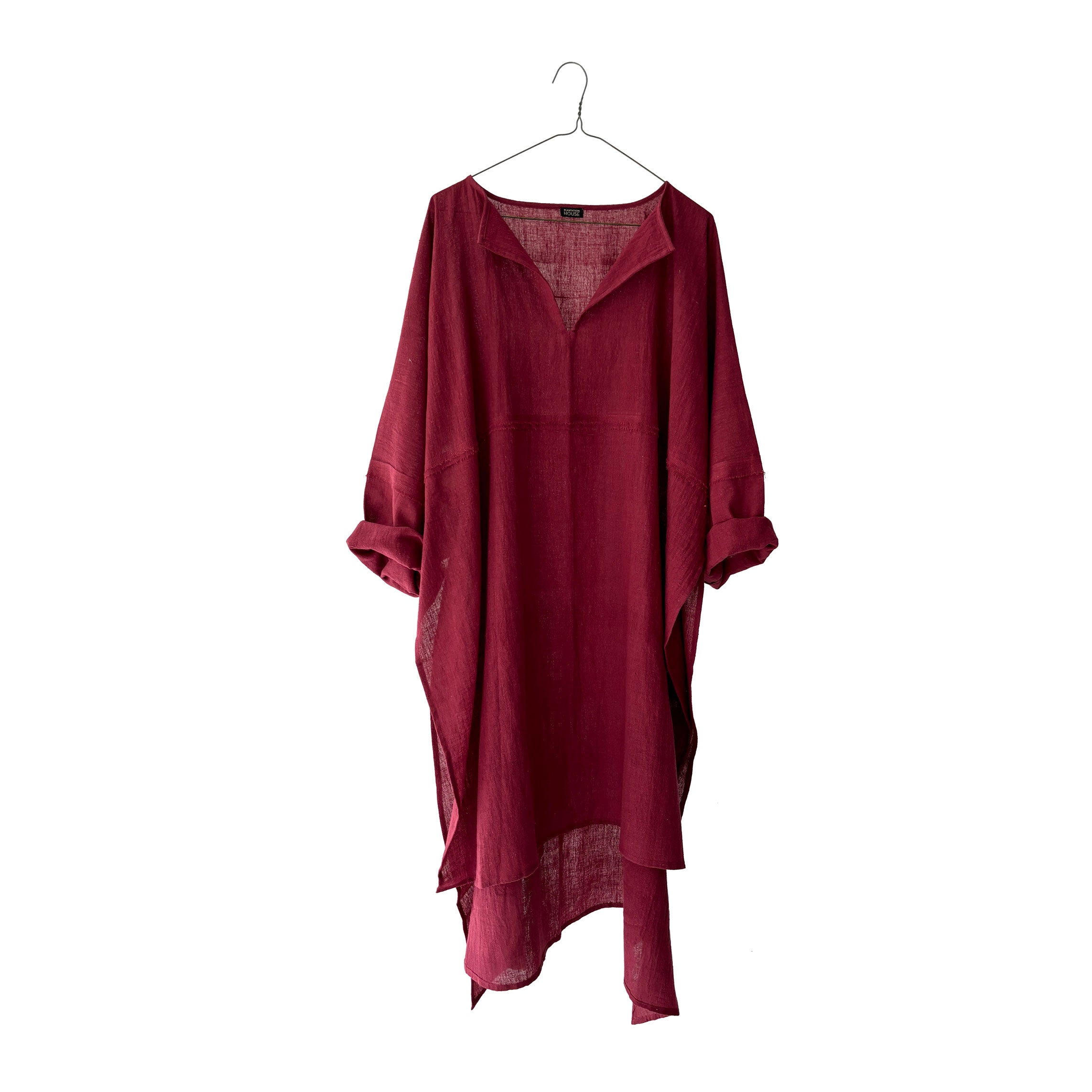 Cotton Semi-Sheer Up&amp;Down Long Smock