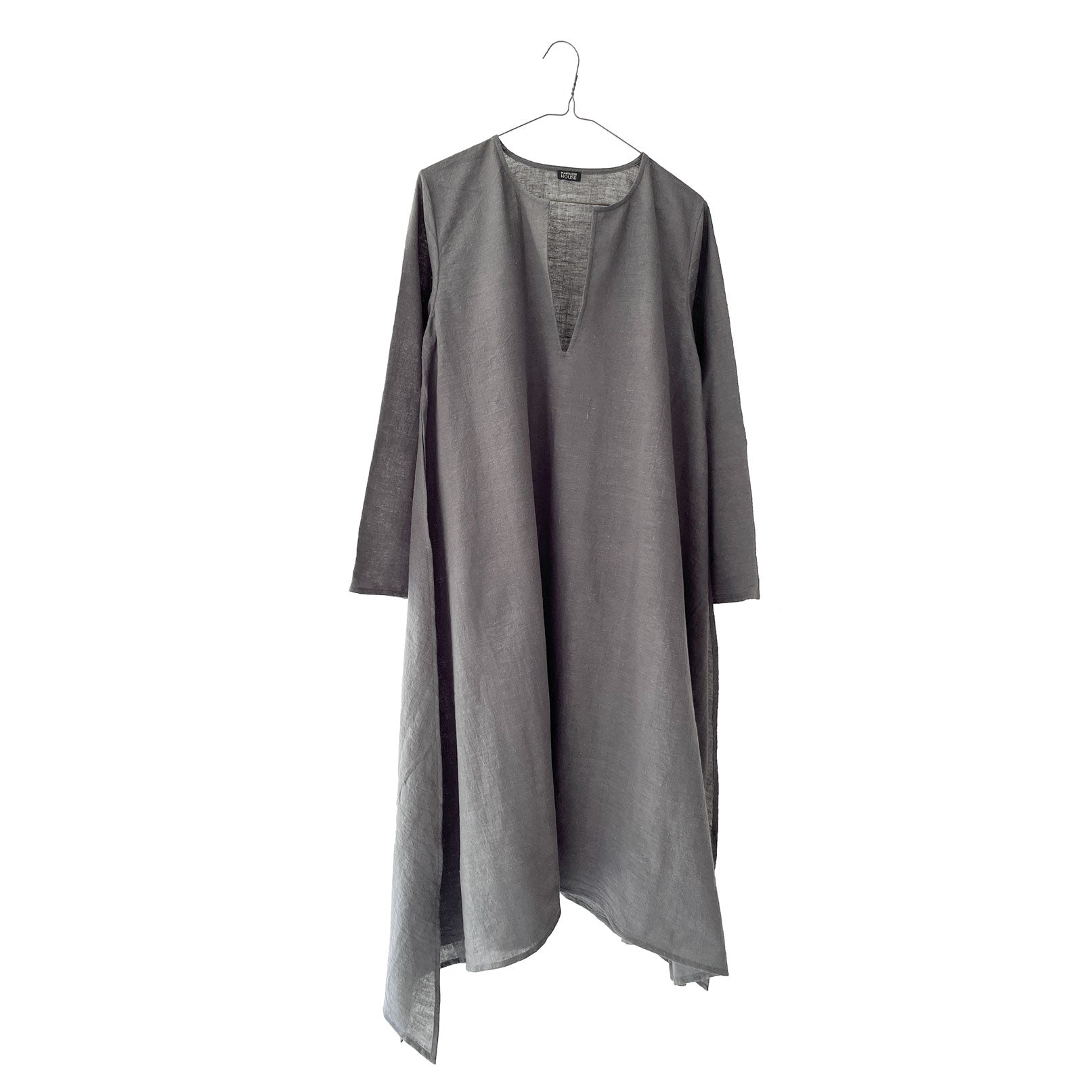 Cotton Semi-Sheer Long A-line Open Kurta