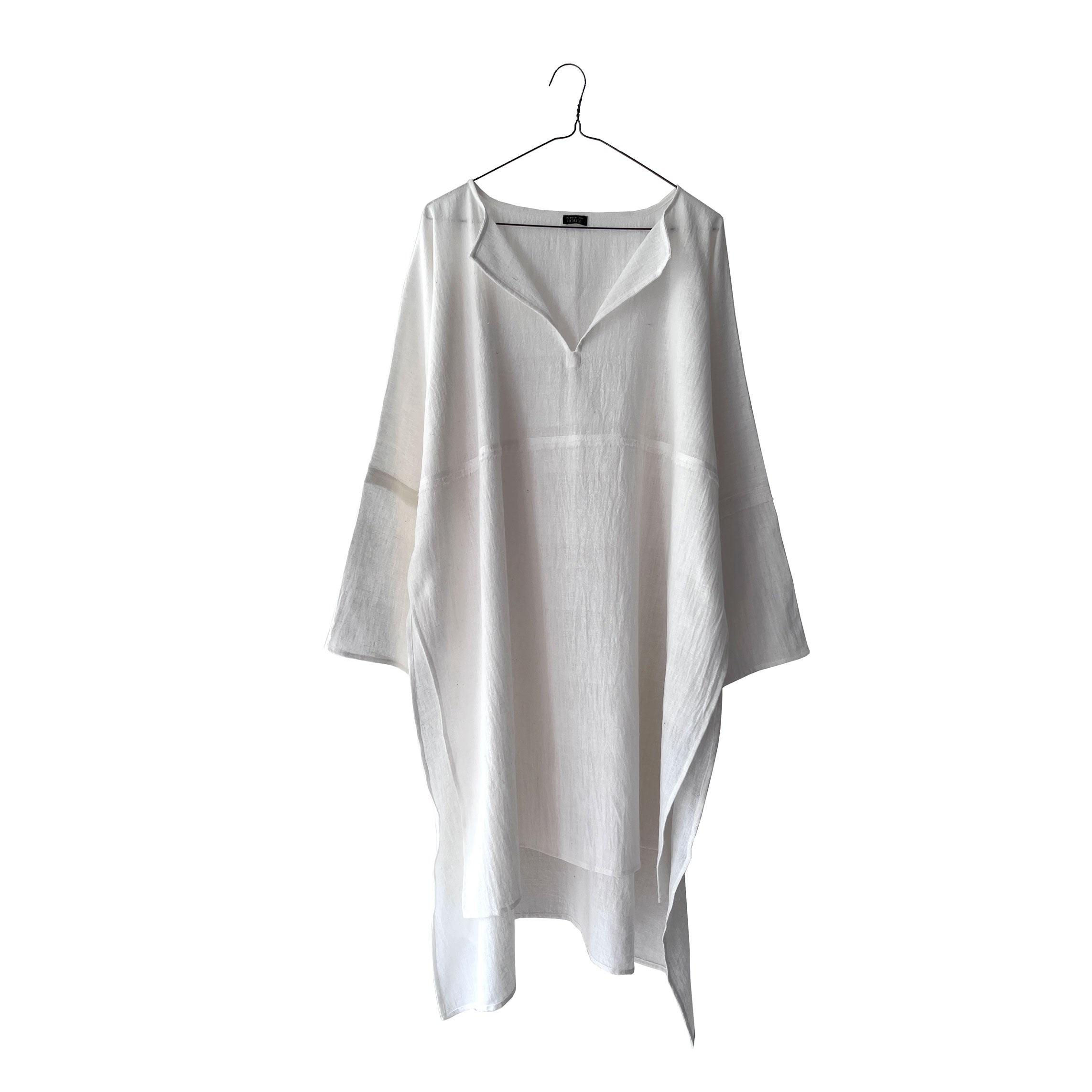 Cotton Semi-Sheer Up&amp;Down Long Smock