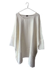 Linen Wide Tunic with Silk Border