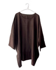 Linen Wide Tunic with Silk Border