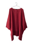 Linen Wide Tunic with Silk Border
